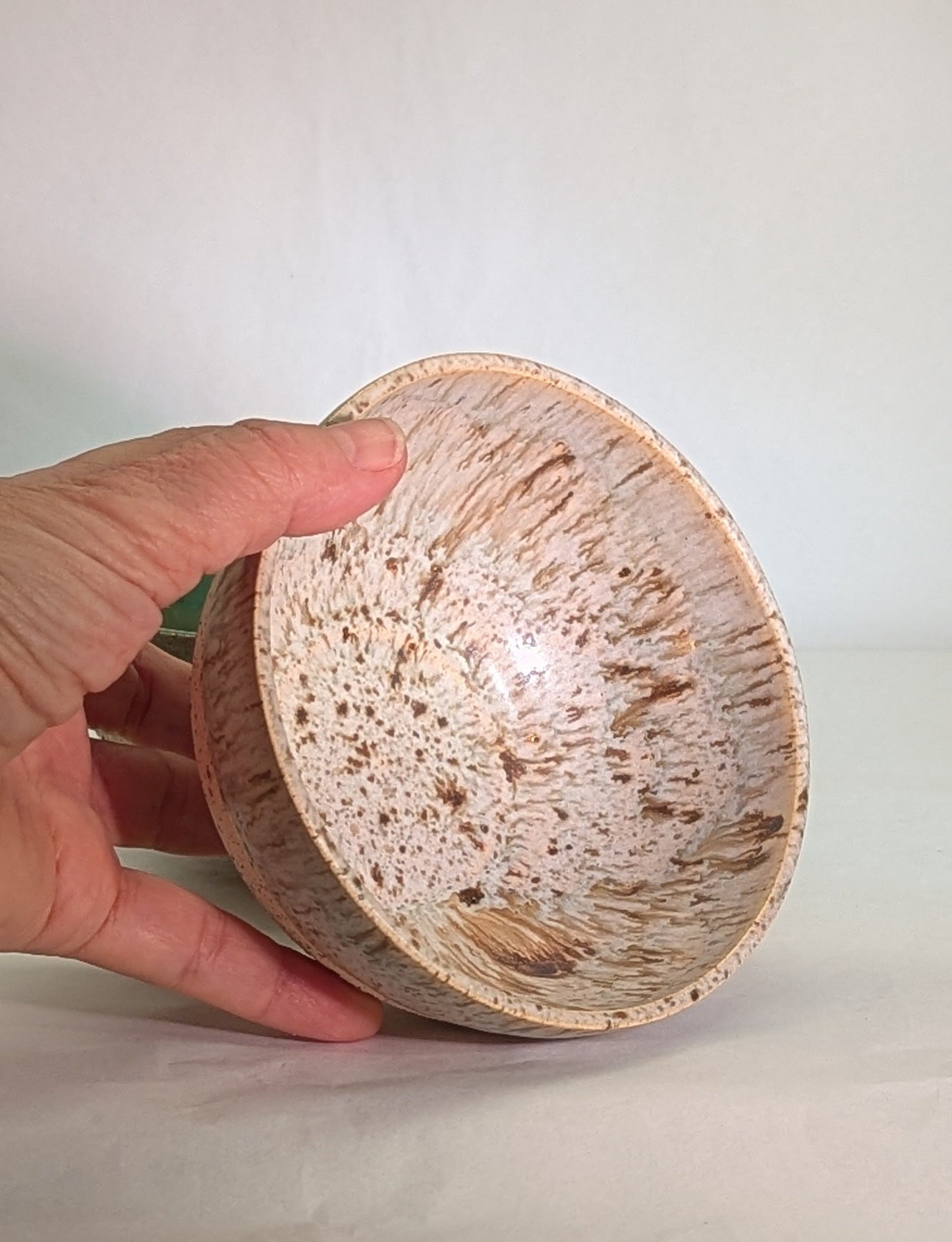 Coppia Ciotole Dessert Gres Artigianali 10cm - Verde e Grigio Tornio