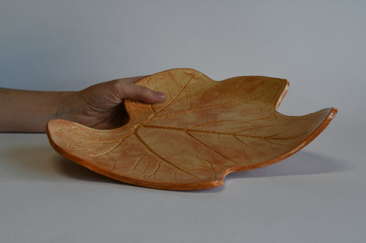 Piatto da portata in ceramica smaltata, colore autunno
