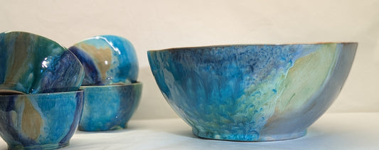 Servizio macedonia per 6 colore del mare