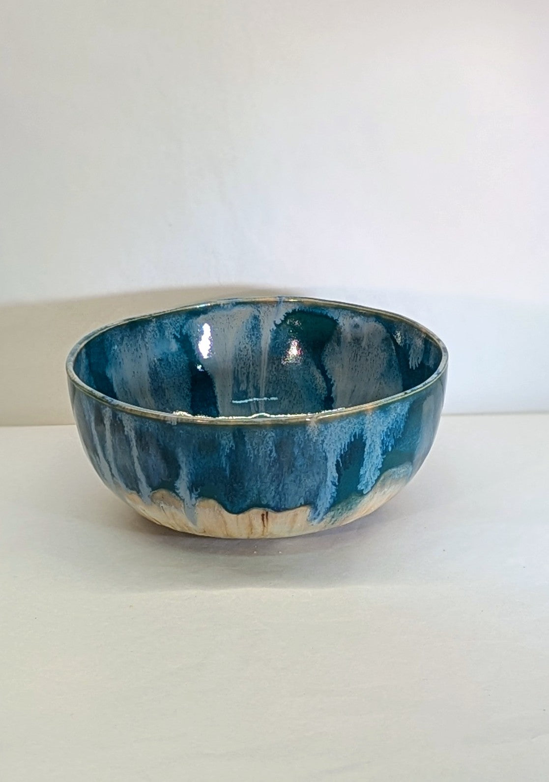 Ciotola Grande Gres Artigianale 16cm - Blu Mare Sfumato Tornio