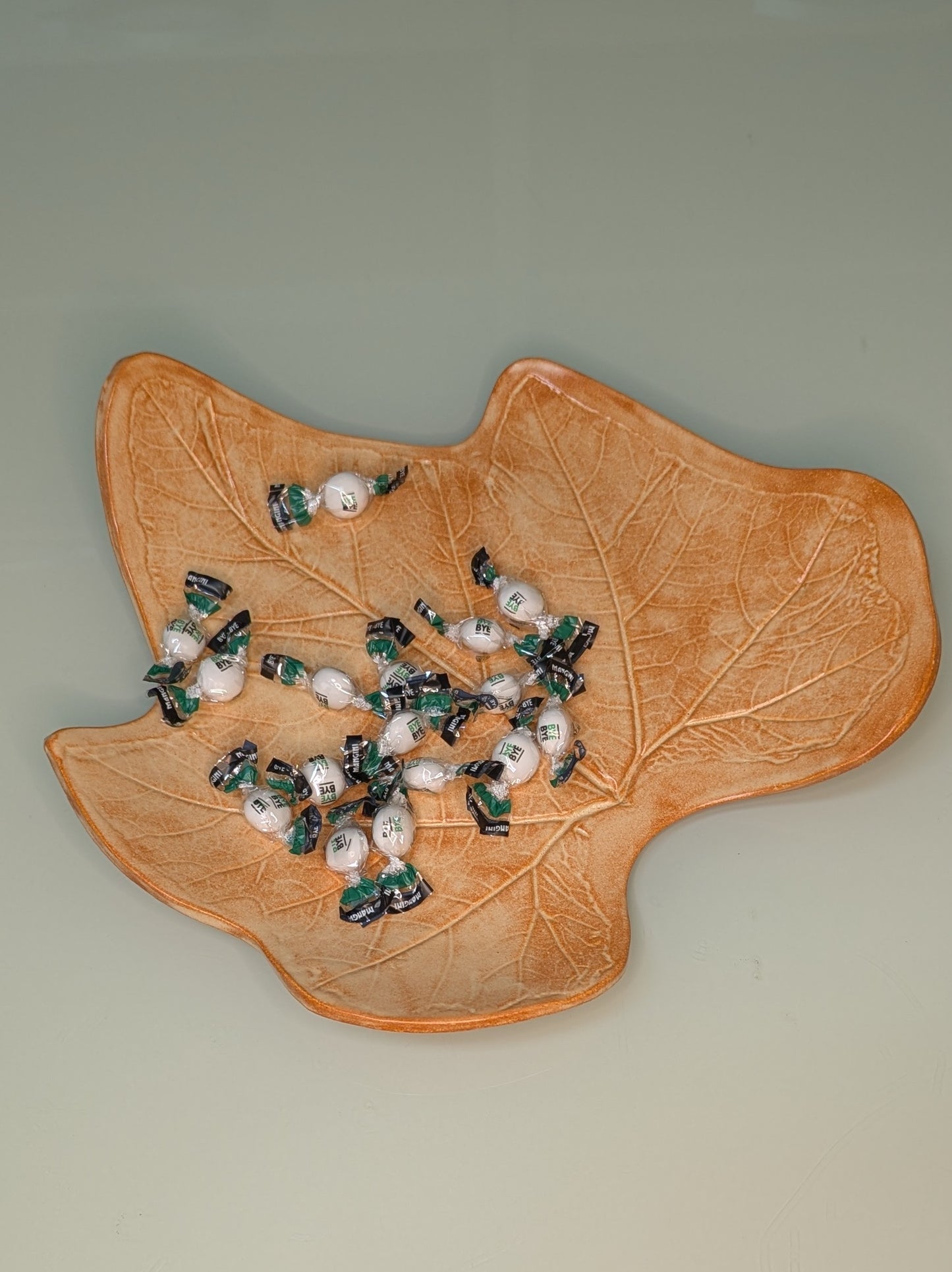 Piatto da portata in ceramica smaltata, colore autunno