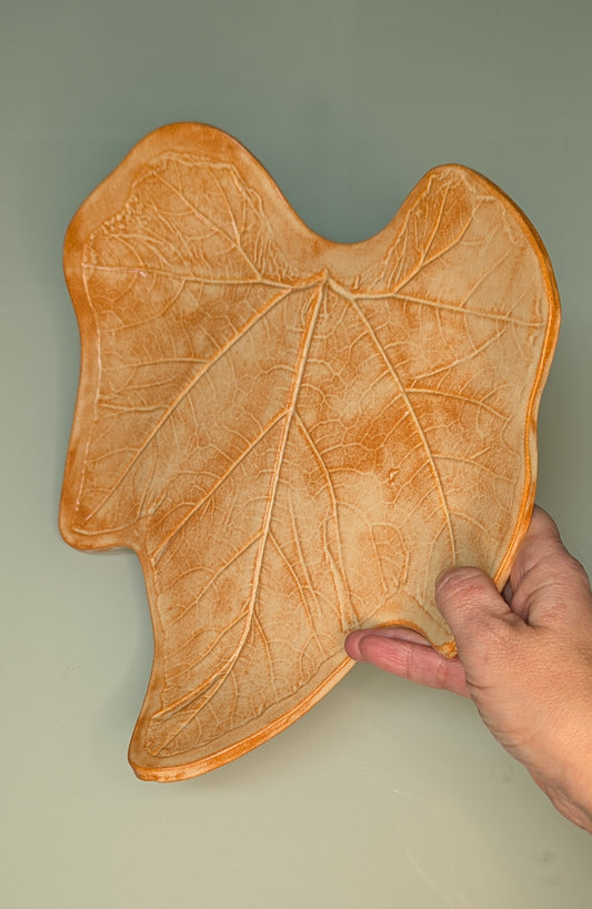 Piatto da portata in ceramica smaltata, colore autunno